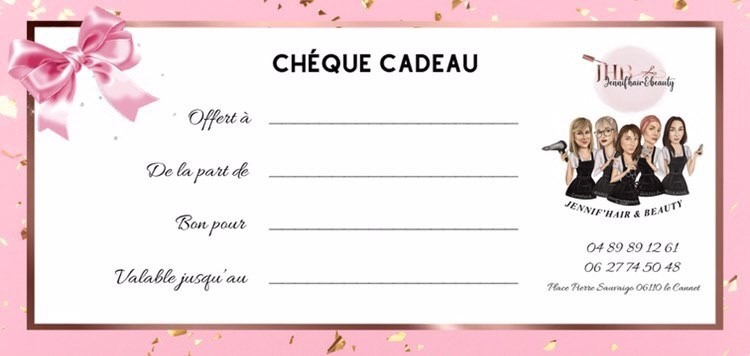 Carte cadeau Jennif'Hair & Beauty